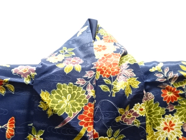  草花模様小紋着物